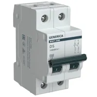 Автоматический выключатель Generica MVA21-2-005-D Модульная/ 5 A