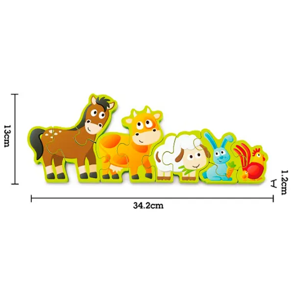 Puzzle Hape Зверята на ферме 3+/ Количество деталей: 24 photo 5