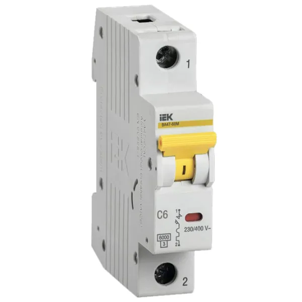 Автоматический выключатель IEK MVA41-1-006-C Модульная/ 6 A photo 1