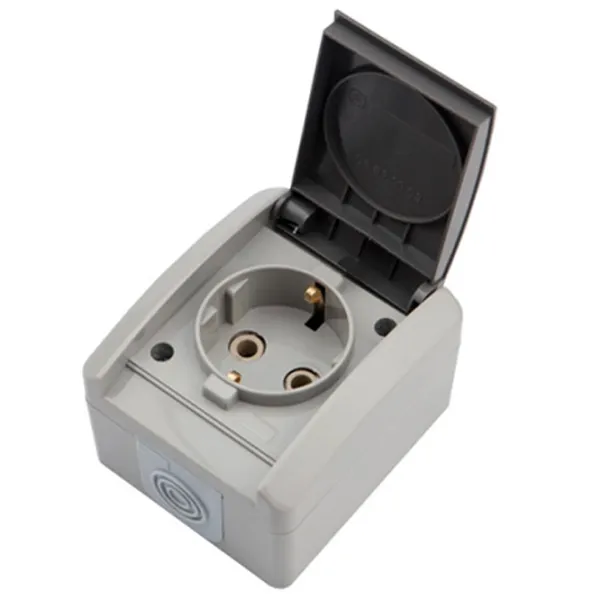 Priză Kranz KR-78-0612 250 V/ Type-F/ Gray photo 1