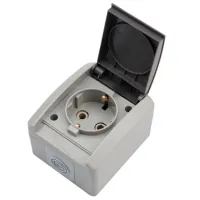 Priză Kranz KR-78-0612 250 V/ Type-F/ Gray