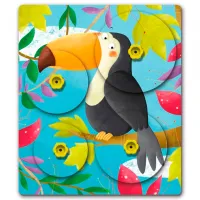 Puzzle Quercetti Giro Puzzle Montessori 3+/ Numărul de piese: 16 photo 2