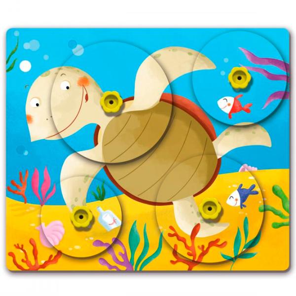 Puzzle Quercetti Giro Puzzle Montessori 3+/ Numărul de piese: 16 photo 3