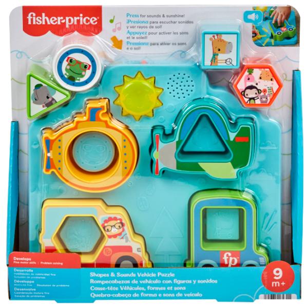 Puzzle Fisher Price Vehicule forme și sunete de la 6 luni/ Numărul de piese: 6 photo 1