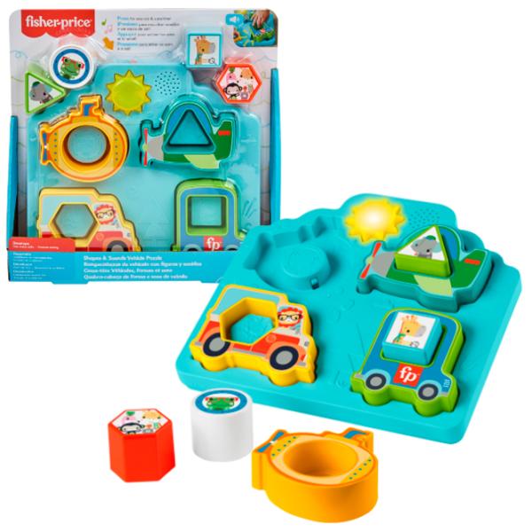 Puzzle Fisher Price Vehicule forme și sunete de la 6 luni/ Numărul de piese: 6 photo 2
