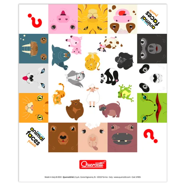 Puzzle Quercetti GUESS THE ANIMAL FACE 3+/ Количество деталей: 12 photo 5