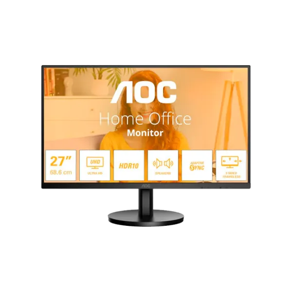 Монитор AOC U27B3A 27" UHD 60 Гц/ 4 мс/ Black photo 1