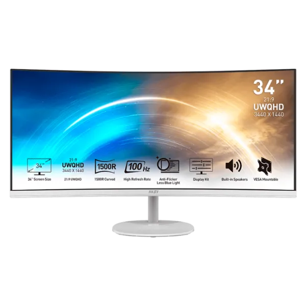 Монитор MSI PRO MP341CQW 34" Ultra WQHD 100 Гц/ 4 мс/ White photo 1
