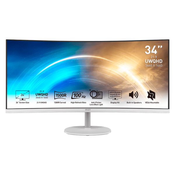 Монитор MSI PRO MP341CQW 34" Ultra WQHD 100 Гц/ 4 мс/ White photo 1