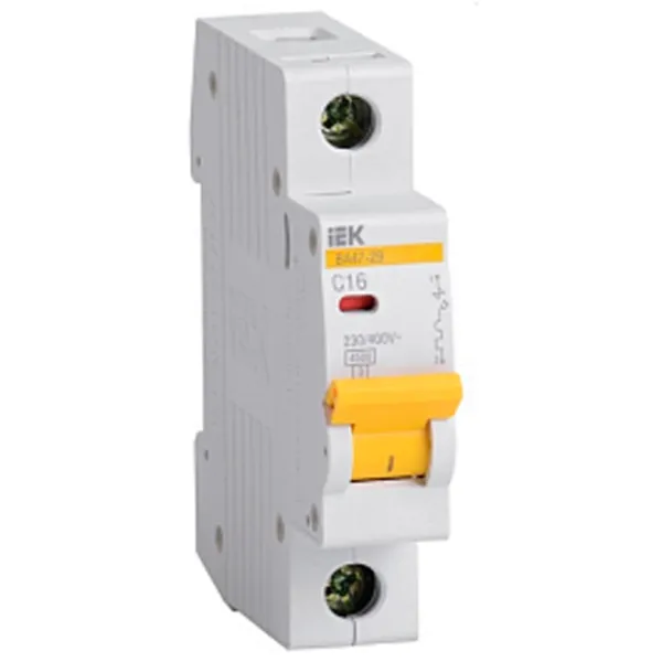 Автоматический выключатель IEK MVA21-1-016-D Модульная/ 16 A photo 1 Автоматический выключатель IEK MVA21-1-016-D Модульная/ 16 A photo 1
