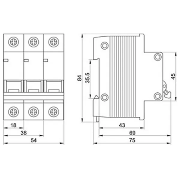 Автоматический выключатель IEK MVA21-1-005-C Модульная/ 63 A photo 2