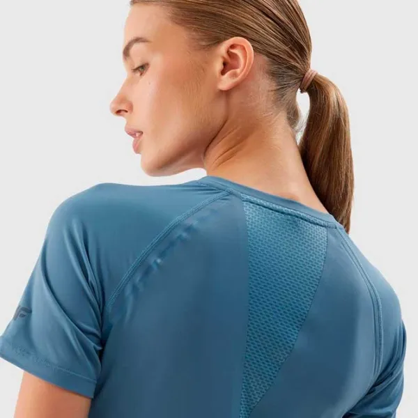 Tricou pentru femei 4F 4FAW23TFTSF426-33S 100% bumbac/ Blue photo 3