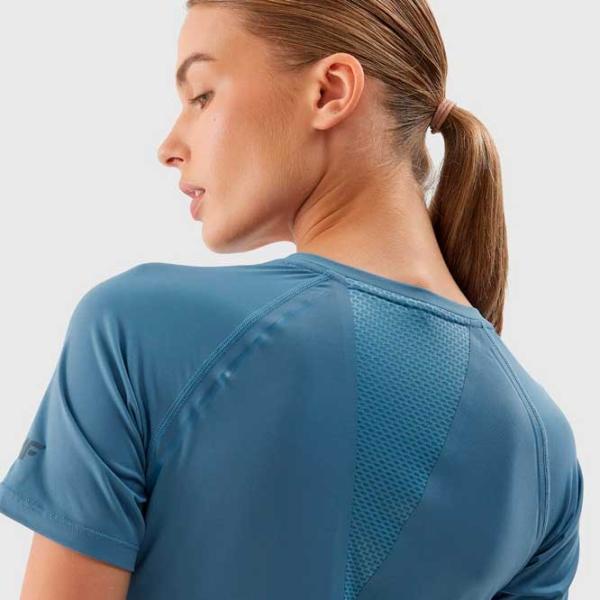 Tricou pentru femei 4F 4FAW23TFTSF426-33S 100% bumbac/ Blue photo 3