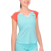 Tricou pentru femei Mizuno 62GAA201 84% poliester/ Light Blue