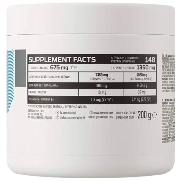 Energizant OstroVit Beta Alanine (5902232611632) 200 g photo 2 Energizant OstroVit Beta Alanine (5902232611632) 200 g photo 2
