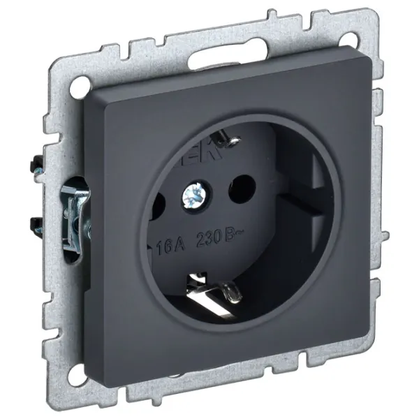 Priză IEK BR-R14-16-K53 230 V/ Type-F/ Graphite photo 1 Priză IEK BR-R14-16-K53 230 V/ Type-F/ Graphite photo 1