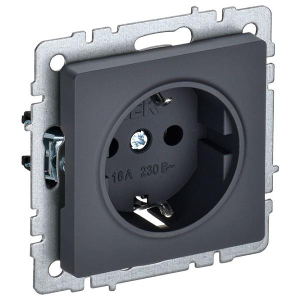 Priză IEK BR-R14-16-K53 230 V/ Type-F/ Graphite photo 1 Priză IEK BR-R14-16-K53 230 V/ Type-F/ Graphite photo 1