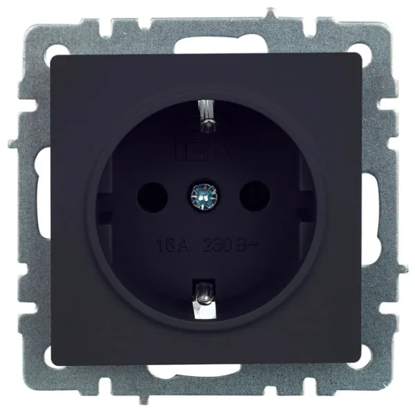 Priză IEK BR-R14-16-K53 230 V/ Type-F/ Graphite photo 2 Priză IEK BR-R14-16-K53 230 V/ Type-F/ Graphite photo 2