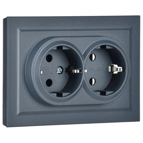 Priză IEK BR-R21-16-K35-F 230 V/ Type-F/ Sea wave photo 1 Priză IEK BR-R21-16-K35-F 230 V/ Type-F/ Sea wave photo 1