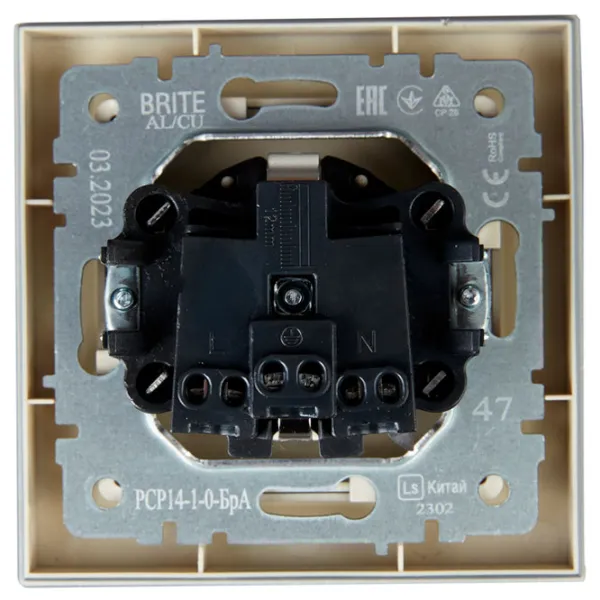 Розетка IEK BR-R14-16-K47-F 230 В/ Type-F/ Серебристый photo 5