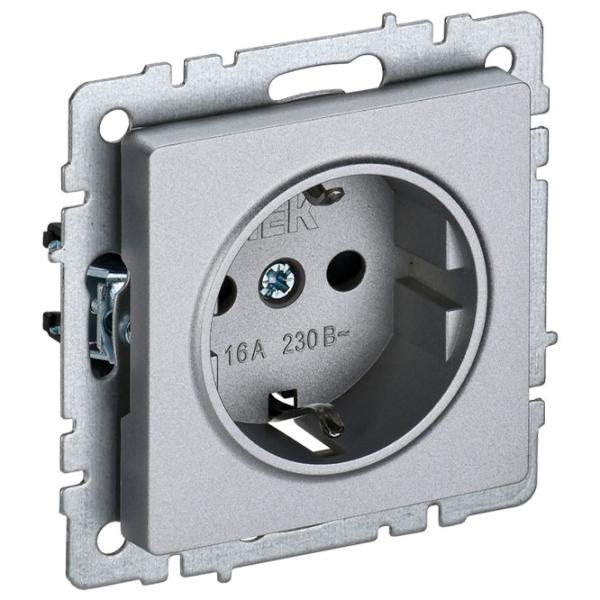 Priză IEK BR-R14-16-K47 230 V/ Type-F/ Silver photo 1