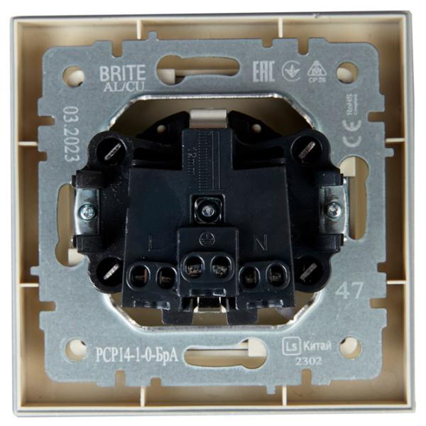 Priză IEK BR-R14-16-K47 230 V/ Type-F/ Silver photo 3