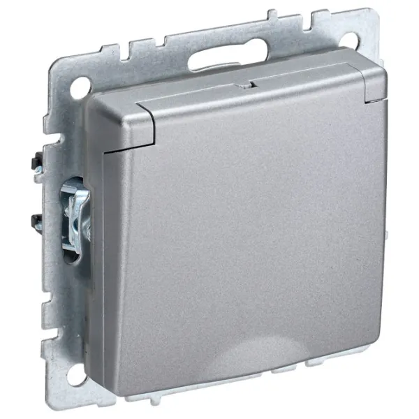 Priză IEK BR-R16-16-44-K47 230 V/ Type-F/ Silver photo 1 Priză IEK BR-R16-16-44-K47 230 V/ Type-F/ Silver photo 1