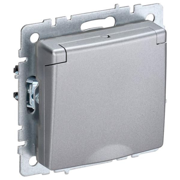 Priză IEK BR-R16-16-44-K47 230 V/ Type-F/ Silver photo 1 Priză IEK BR-R16-16-44-K47 230 V/ Type-F/ Silver photo 1