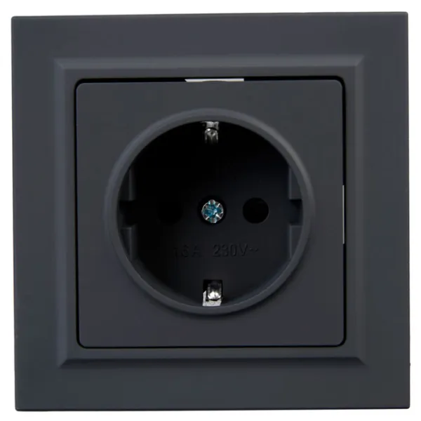 Priză IEK BR-R14-16-K53-F 230 V/ Type-F/ Graphite photo 2 Priză IEK BR-R14-16-K53-F 230 V/ Type-F/ Graphite photo 2