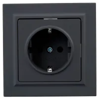Priză IEK BR-R14-16-K53-F 230 V/ Type-F/ Graphite photo 2