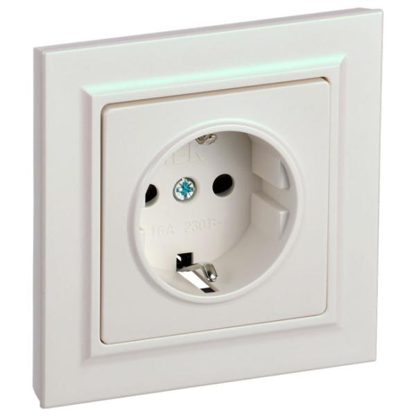 Priză IEK BR-R14-16-K36-F 230 V/ Type-F/ Pearl photo 1 Priză IEK BR-R14-16-K36-F 230 V/ Type-F/ Pearl photo 1