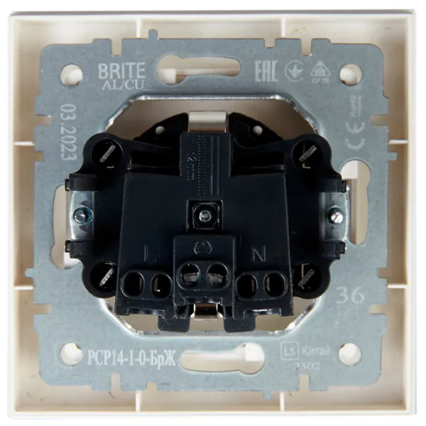Priză IEK BR-R14-16-K36-F 230 V/ Type-F/ Pearl photo 5 Priză IEK BR-R14-16-K36-F 230 V/ Type-F/ Pearl photo 5