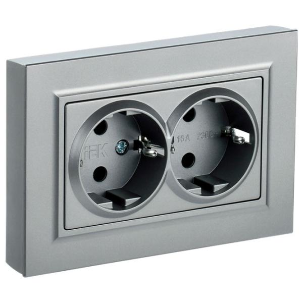 Priză IEK BR-R21-16-K47-F 230 V/ Type-F/ Silver photo 1 Priză IEK BR-R21-16-K47-F 230 V/ Type-F/ Silver photo 1