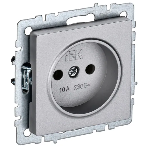 Розетка IEK BR-R10-10-K47 230 В/ Type-F/ Серебристый photo 1 Розетка IEK BR-R10-10-K47 230 В/ Type-F/ Серебристый photo 1