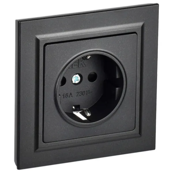 Priză IEK BR-R14-16-K02-F 230 V/ Type-F/ Black photo 1 Priză IEK BR-R14-16-K02-F 230 V/ Type-F/ Black photo 1