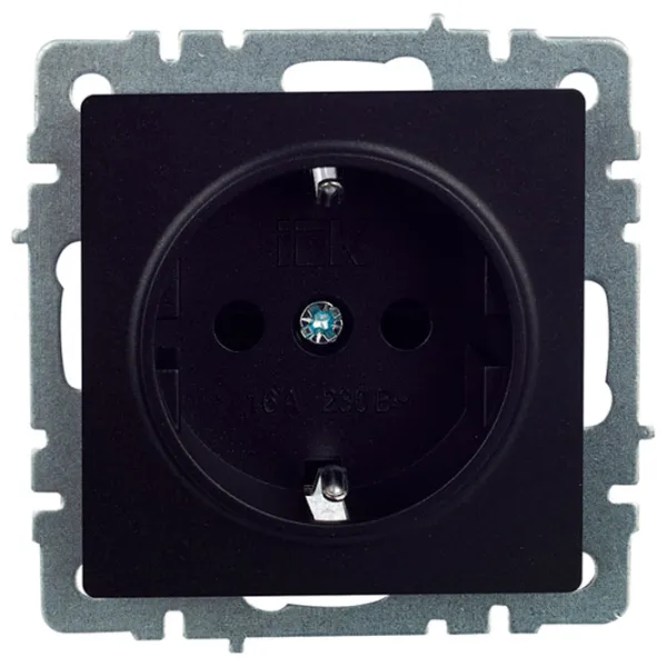 Priză IEK BR-R14-16-K02 230 V/ Type-F/ Black photo 2 Priză IEK BR-R14-16-K02 230 V/ Type-F/ Black photo 2
