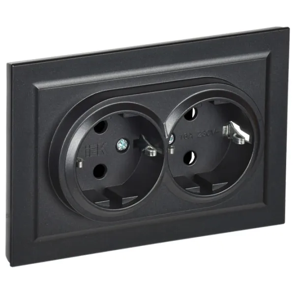 Priză IEK BR-R21-16-K02-F 230 V/ Type-F/ Black photo 1 Priză IEK BR-R21-16-K02-F 230 V/ Type-F/ Black photo 1