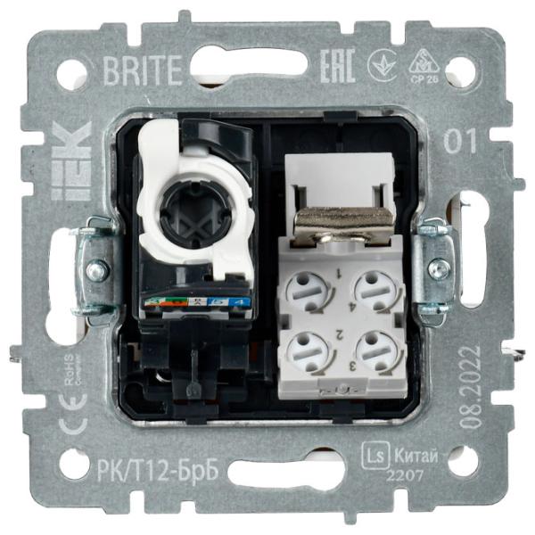 Розетка IEK BR-KT20-O-1-K01 RJ-11/ White photo 4 Розетка IEK BR-KT20-O-1-K01 RJ-11/ White photo 4