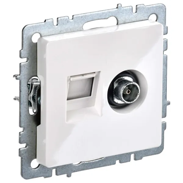 Priză IEK BR-AK20-1-K01 TV/ White photo 1 Priză IEK BR-AK20-1-K01 TV/ White photo 1