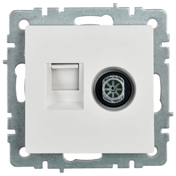 Priză IEK BR-AK20-1-K01 TV/ White photo 2 Priză IEK BR-AK20-1-K01 TV/ White photo 2