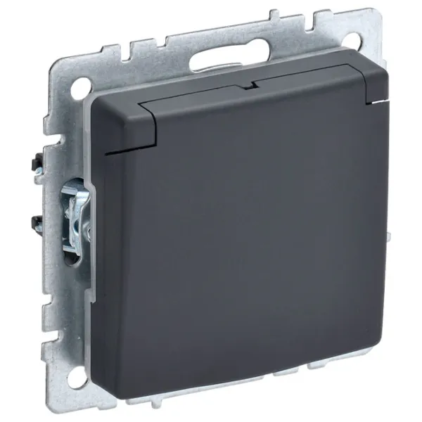 Priză IEK BR-R16-16-44-K53 230 V/ Type-F/ Black photo 1 Priză IEK BR-R16-16-44-K53 230 V/ Type-F/ Black photo 1
