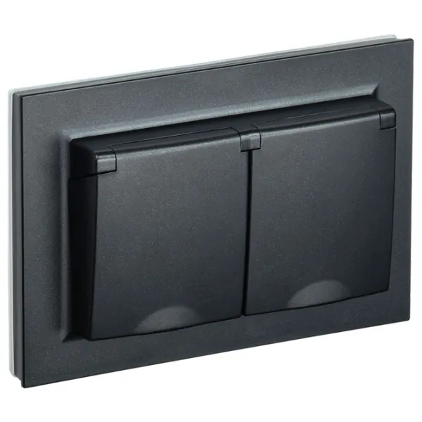 Priză IEK BR-R26-16-44-K02-F 230 V/ Type-F/ Black photo 1 Priză IEK BR-R26-16-44-K02-F 230 V/ Type-F/ Black photo 1