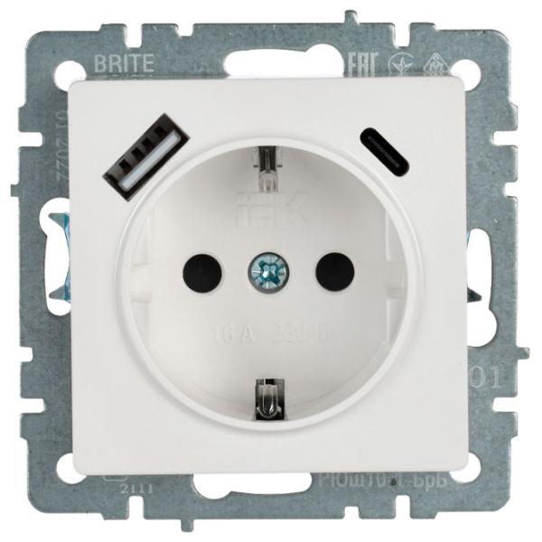 Priză IEK BR-R14-16-U22-018-K01 230 V/ Type-F/ White photo 2 Priză IEK BR-R14-16-U22-018-K01 230 V/ Type-F/ White photo 2
