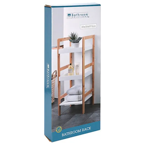 Полка для ванной Bathroom Solutions 47078 Бамбук/ Бамбук - Белый photo 2 Полка для ванной Bathroom Solutions 47078 Бамбук/ Бамбук - Белый photo 2