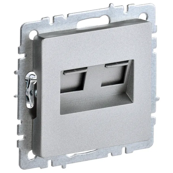 Розетка IEK BR-KT20-O-1-K47 RJ-11/ Серебристый photo 1