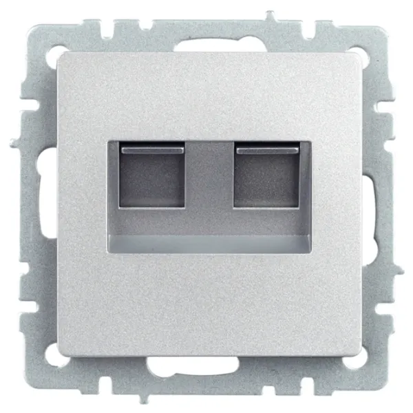 Розетка IEK BR-KT20-O-1-K47 RJ-11/ Серебристый photo 2