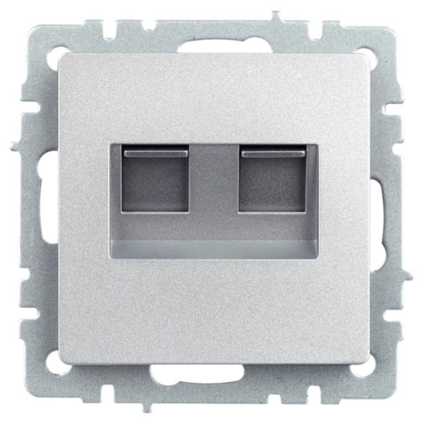 Розетка IEK BR-KT20-O-1-K47 RJ-11/ Серебристый photo 2