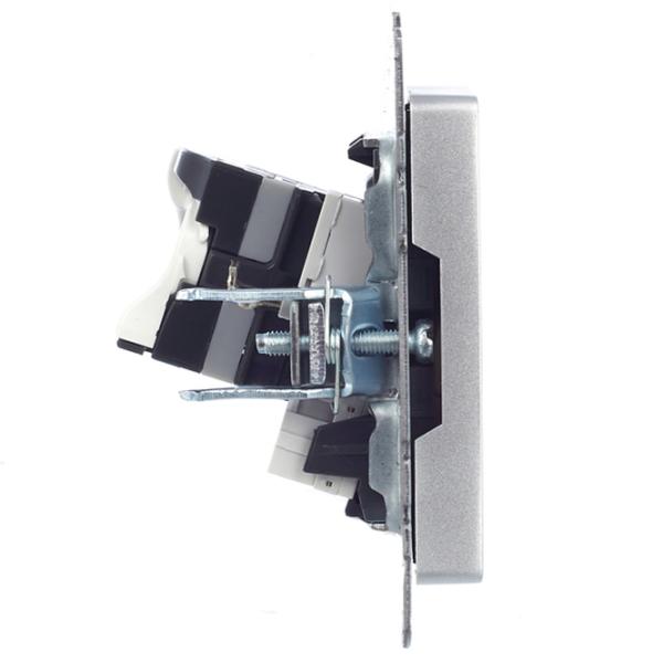 Розетка IEK BR-KT20-O-1-K47 RJ-11/ Серебристый photo 3