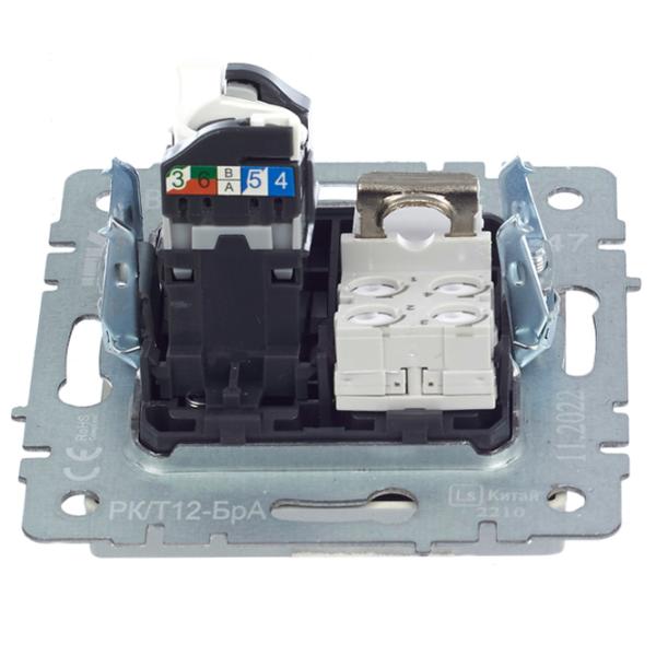 Розетка IEK BR-KT20-O-1-K47 RJ-11/ Серебристый photo 5
