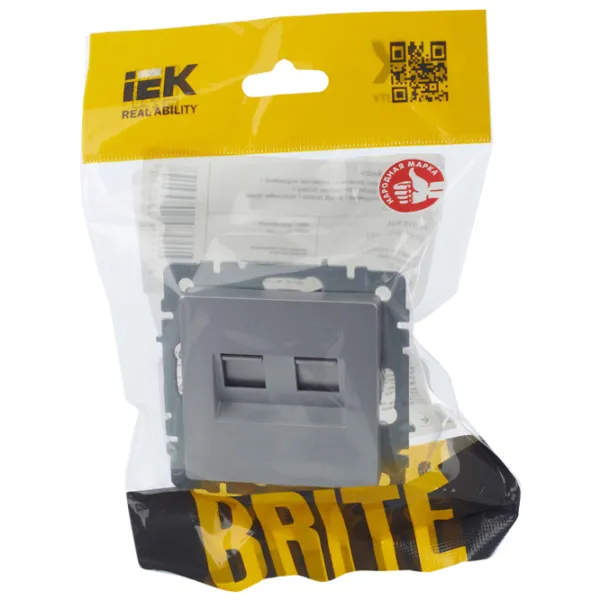 Розетка IEK BR-KT20-O-1-K47 RJ-11/ Серебристый photo 6